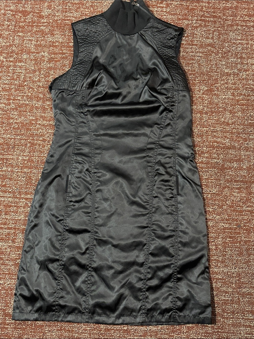 Tahari Black Sleeveless Mock-Neck Mini Dress nylon sporty high neck tailored M
